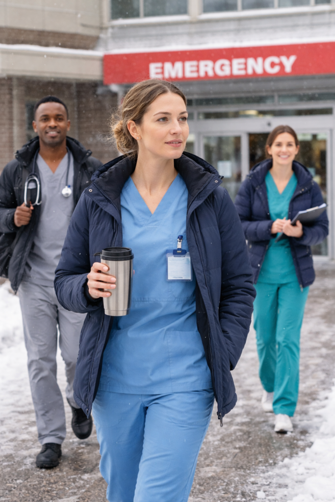 healthcare workers wearing Nursing scrubs